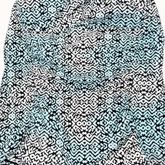 Assets By Spanx Teal Tankini Halter Top Size XL Beach Pool Summer Geometric - Picture 3 of 6